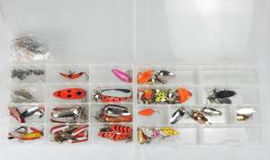 lot 130 image: Lot of Assorted Vintage Fishing Tackle and Tackle Boxes