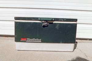 lot 199 image: Vintage Coleman Steel Belted Cooler