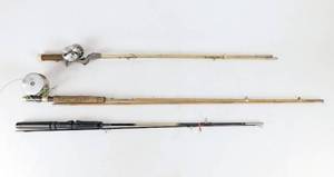 lot 116 image: Set of 3 Fishing Rods Poles and Reels