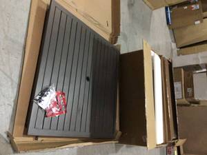 lot 21 image: Lot of 2 Scottsbury Steel Blue Wood Counter Stool with Slat Back (19.14 in. W x 38.59 in. H) by StyleWell See Pictures