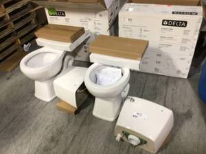 lot 30 image: Lot of 2 Delta Toilets Customer Returns See Pictures