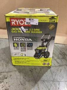lot 32 image: 3000 PSI 2.3-GPM Honda Gas Pressure Washer by RYOBI Customer Returns See Pictures
