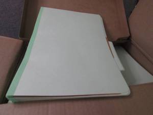 Case of 50 Green Legal File Folders...