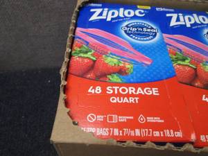 Case of 9- 48 ct Boxes Ziploc Quart...