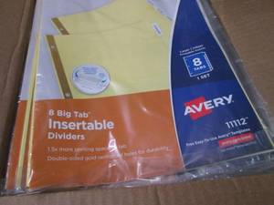 Box of Avery Insertable Dividers...