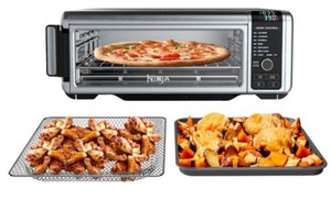 lot 714 image: Ninja - Ninja SP101 Foodi 8-in-1 Digital Air Fry Oven, Toaster, Flip-Away Storage, Dehydrate, Keep Warm - Stainless SteelBlack