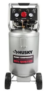 lot 720 image: Husky 20 Gal. Vertical Electric-Powered Silent Air Compressor 3332013