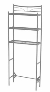 lot 781 image: Zenna Hawthorne 24-12 in. W x 65 in. H x 9-12 in. D Metal 3-Shelf Over the Toilet Storage Space Saver in Satin Nickel