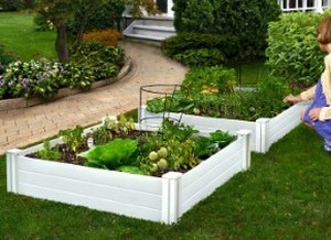 lot 704 image: Vita 4 ft. x 4 ft. White Vinyl Raised Garden Bed 2-pack Item  972194