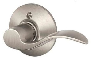 lot 758 image: Schlage Accent Satin Nickel Right Handed Dummy Door Lever F170 ACC RH 619