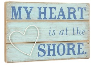 lot 778 image: Hallmark Wall Sign Bundle 3 - My Heart Is At the Shore & Tell Your Worries To Go Take A Nap