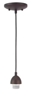 lot 793 image: Westinghouse 1-Light Oil-Rubbed Bronze Adjustable Mini Pendant 7028500 - 3 Pack