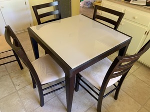 Square Kitchen Table and Six Chairs