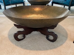 Amazing Large Brass Bowl Coffee Table