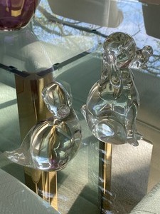 Two Art Glass Animal Figurines (Signed)