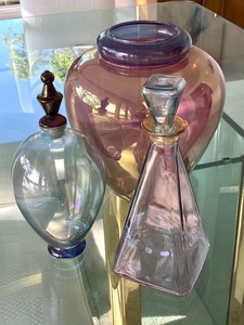 Three Pieces of Decorative Italian Rainbow Glass