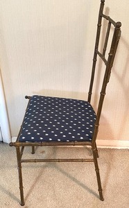 Single Decorative Chair with Ornate Metal Frame