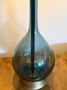 Simply Amazing Aqua Glass Tall Table Lamp