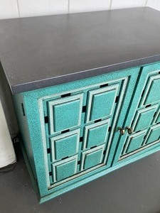 Lovely Decorative Cabinet w Aqua Doors