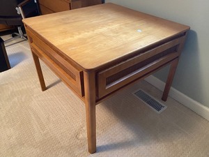 Vintage Square DeskMod End Table with Drop Down Sides