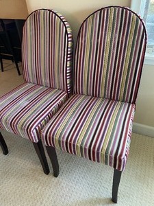 Pair of Striped Upholstered Chairs