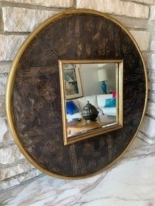 Round Decorative Wall Mirror w Wonderful Asian Flair