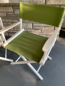 Two Vintage CanvasWhite Chairs