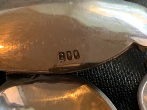 Five Sterling (800 Silver) Demitasse Spoons