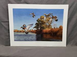 lot 45 image: US Bank Presented The Seton Channel - Wood Ducks by David A. Maass