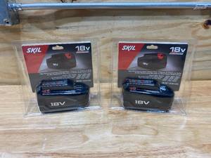 lot 42 image: SKIL Lot of 2-  18-Volt 1.25 Amp-Hour Nickel Cadmium (NiCd) Power Tool Batteries