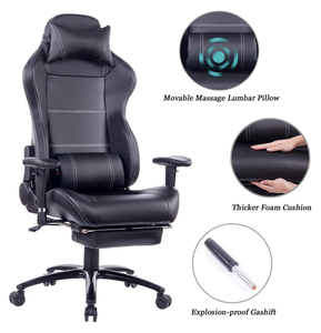 lot 12 image: HEALGEN Back Massage Gaming Chair with Footrest,PC Computer Video Game Racing Gamer Chair High Back Reclining Executive Ergonomic Desk Office Chair with Headrest Lumbar Support Cushion