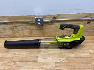 lot 90 image: RYOBI 100 MPH 280 CFM ONE 18-Volt Variable-Speed Lithium-Ion Cordless Jet Fan Leaf Blower.  Tool Only