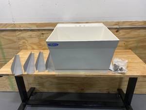 lot 6 image: Mustee 23 in. x 23 in. Thermplastic Wall Mount Laundry Tub