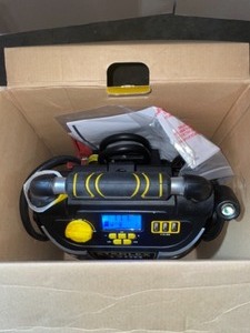 lot 7 image: STANLEY 1200 PEAK AMP PORTABLE CAR JUMP STARTER WITH 120 PSI DIGITAL AIR COMPRESSOR. SEE PICTURES