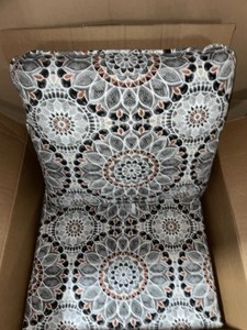 lot 8 image: HAMPTON BAY 24 IN. X 22 IN. 2-PIECE LARGE MEDALLION DEEP SEATING OUTDOOR LOUNGE CHAIR CUSHION. SEE PICTURES