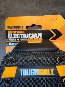 lot 12 image: TOUGHBUILT JOURNEYMAN ELECTRICIAN POUCH SHOULDER STRAP, BLACK. SEE PICTURES