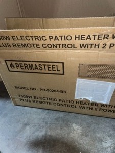 lot 23 image: PERMASTEEL 1500-WATT ELECTRIC PATIO HEATER WITH TRIPOD STAND PLUS REMOTE CONTROL WITH 2 POWER SETTINGS. SEE PICTURES