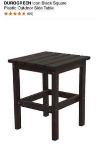 lot 44 image: DUROGREEN ICON BLACK SQUARE PLASTIC OUTDOOR SIDE TABLES. SEE PICTURES