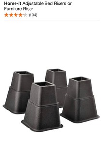 lot 45 image: HOME-IT ADJUSTABLE BED RISERS OR FURNITURE RISER. SEE PICTURES