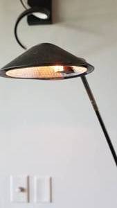 lot 80 image: Adjustable Arm Black Floor Lamp