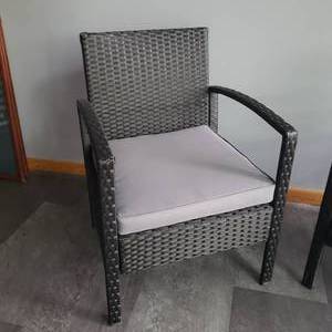 lot 68 image: Black Wicker Patio Deck Chairs