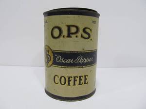 lot 10 image: Vintage O.P.S. Oscar Pepper O.P. Skaggs 1lb Coffee Can