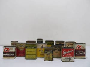 lot 16 image: Lot of VintageAntique Spice Tins