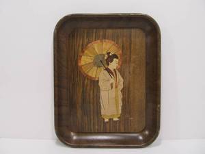 lot 22 image: Antique Pre-Prohibition Metal Advertising Tray - Dufaud Wine & Liquor - Hennepin Brewing Minneapolis