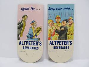 lot 24 image: NOS Vintage 1940s-50s Altpeter Soda Baseball Bottle-Topper Displays 