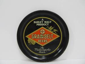 lot 42 image: Old Vintage GRAIN BELT Beer Advertising Tip Tray