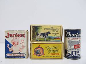 lot 44 image: Lot of 4 Old Vintage Advertising SAMPLE Food Boxes 