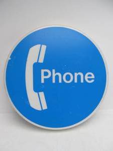 lot 62 image: Large Vintage Round Plastic Telephone Sign