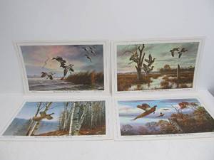 lot 72 image: Set of 4 Vintage Advertising Wildlife Prints for RED WING Shoes - David Maass