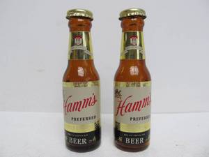 lot 75 image: Set of Vintage NOS HAMMS Preferred Beer Bottle Salt & Pepper Shakers